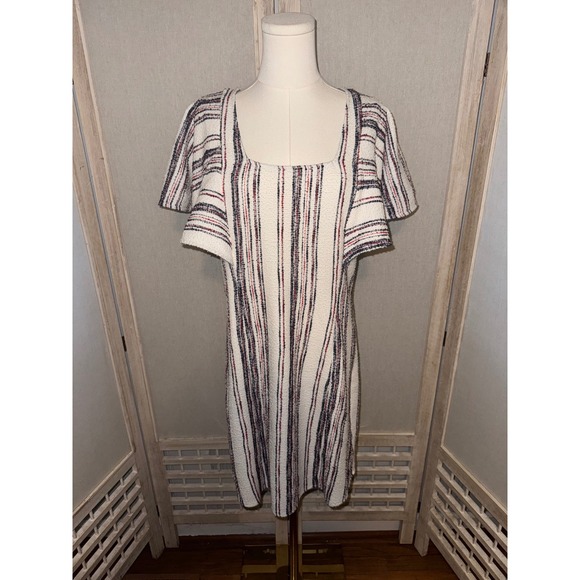 Anthropologie Akemi And Kin Striped Flutter Sleeve Dress Size Medium - Picture 1 of 7